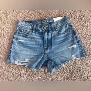 American Eagle Outfitters Light Blue Distressed Denim Shorts